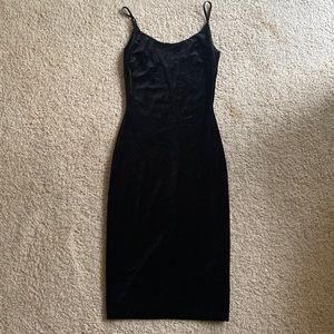 Mini Black Velvet Dress